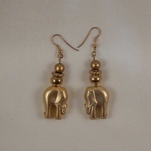 Gold elephant earrings